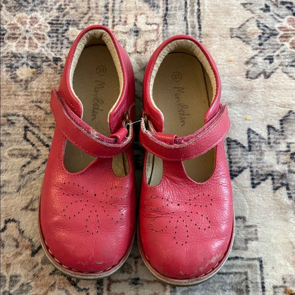 Mini Boden Pink and White Mary Jane Shoes